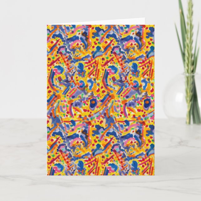 Cartão Bold Colorful Abstract Pattern Blank (Frente)