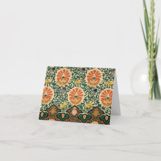 Cartão Bold Green & Orange Floral Notecard