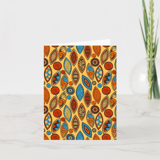 Cartão Bold Tribal Leaf Pattern Boho Abstrato (Criador carregado)