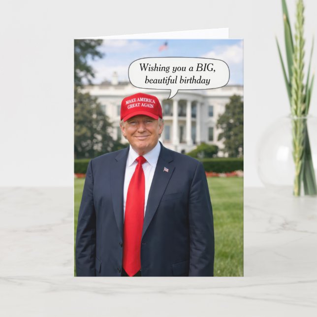 Cartão Bolha de Fala de Aniversário de Trump (Frente)