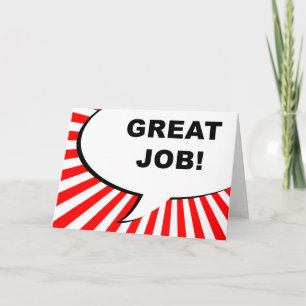 Cartão bolha de quadrinhos de trabalho de excelente