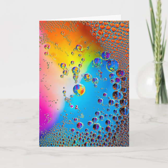Cartão Bolhas Brilhantes Vazio de Arte Líquida (Frente)