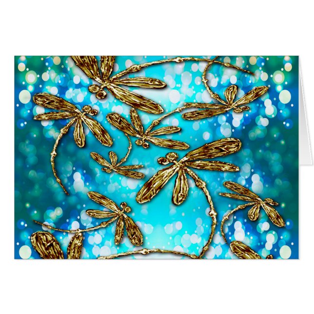 Cartão Bolhas de Fluxo de Dragonfly (Frente Horizontal)