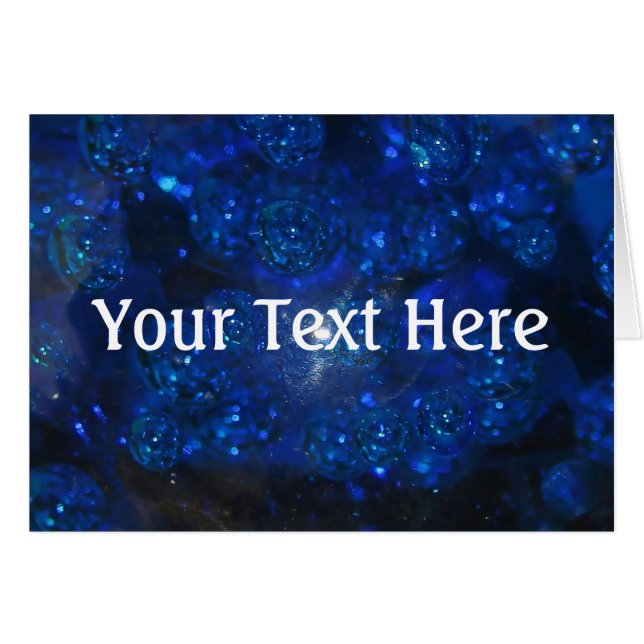 Cartão Bolhas de Vidro Azul Queda (Frente Horizontal)