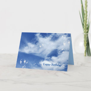 Cartão Bolhas do aniversário no céu