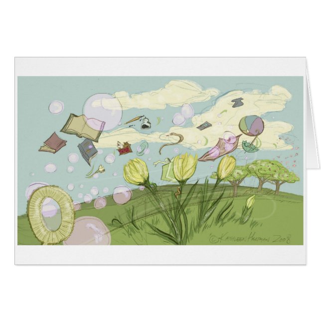 Cartão Bolhas do primavera (Frente Horizontal)