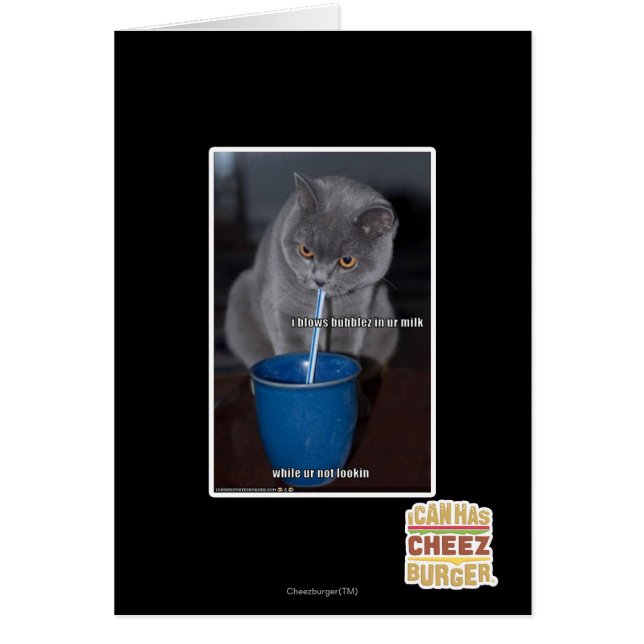 Cartão Bolhas dos sopros no leite do ur (Frente)