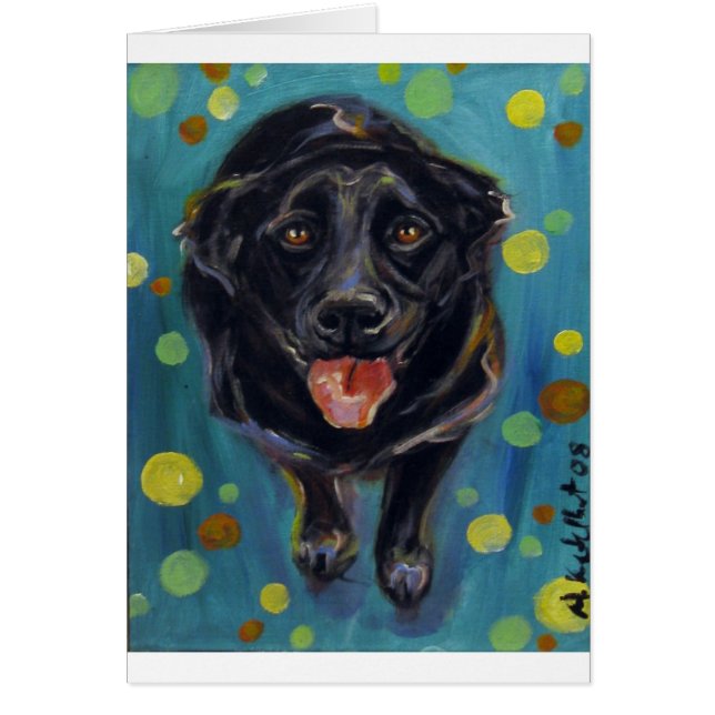 Cartão Bolhas pretas felizes do laboratório (Frente)