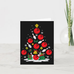Cartão Boliche Árvore de Natal Luzes Xmas Bowler Me Espor