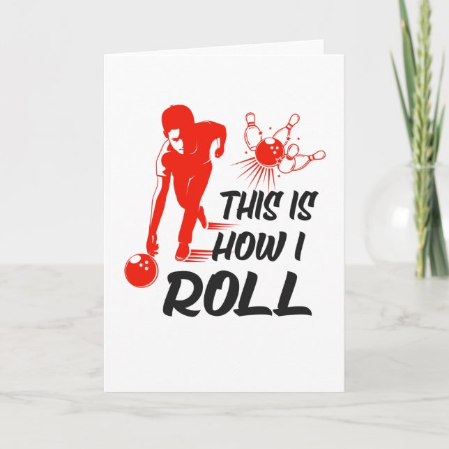 Cartão Boliche Bola de boliche Dizendo Presente de Bowler (Frente)