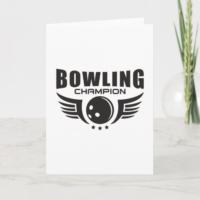 Cartão Boliche Bowler Esporte Strike Bowl Engraçado Ideia (Frente)