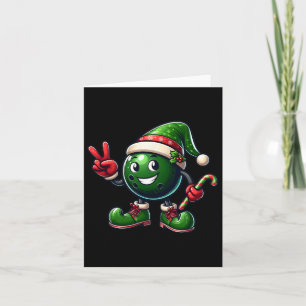 Cartão Boliche De Mão Engraçada Elf De Natal Mens