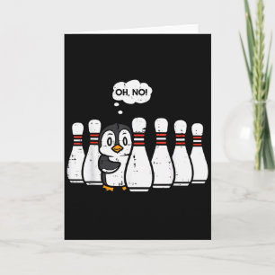 Cartão Boliche de Pinguim Ns Oh Não Jogador Divertido de
