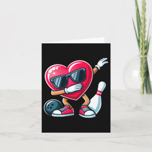 Cartão Boliche Engraçado Dab Heart Dia de os namorados Bo