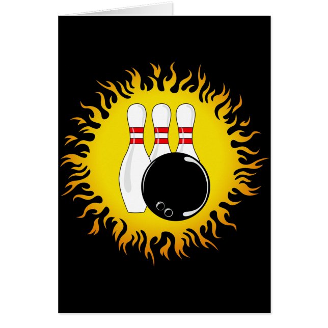 Cartão Boliche flamejante (Frente)