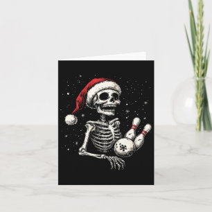 Cartão Boliches Andam Papais noeis Engraçados Skeleton Bo
