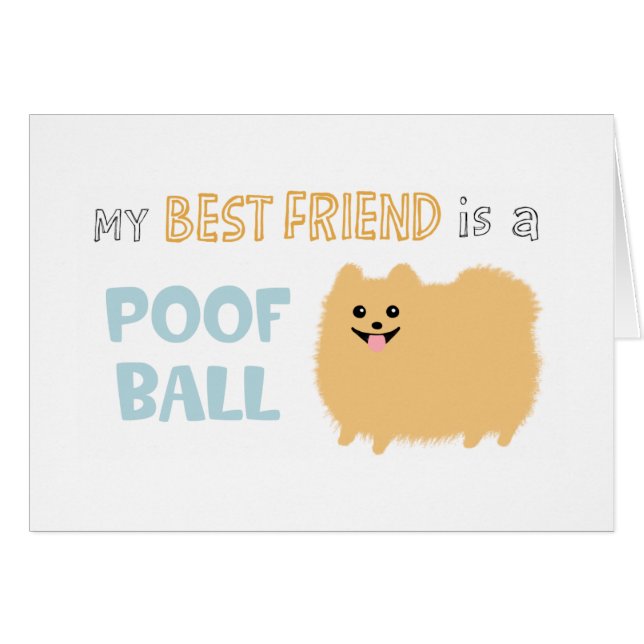Cartão Bolinha de Pelo Pomerânia (Frente horizontal)