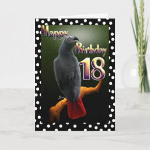 Cartão bolinhas 18 Aniversário da Cinza