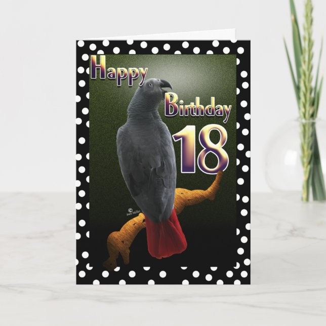 Cartão bolinhas 18 Aniversário da Cinza (Frente)