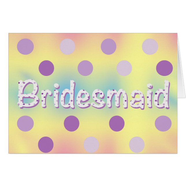 Cartão Bolinhas de Bridesmaid no Pastel (Frente horizontal)