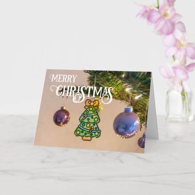 Cartão Bolinhas elegantes de Natal para árvore de Natal (Orquídea)