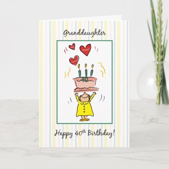 Cartão Bolo da aniversário de 40 anos Avô com Mulher do C (Frente)