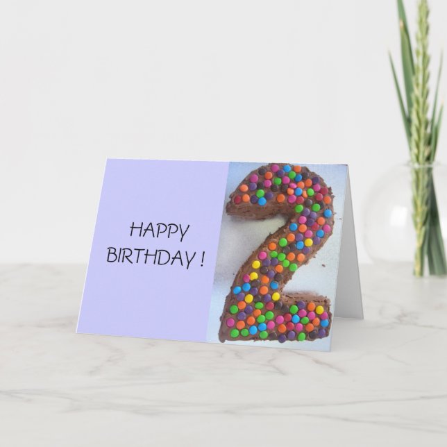 Cartão bolo de 2º aniversário (Frente)