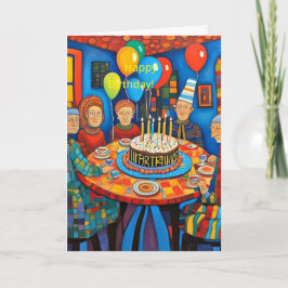 Cartão Bolo de aniversário com velas