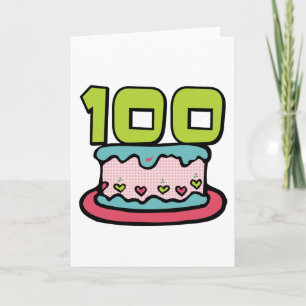 Cartão Bolo de aniversário de 100 anos