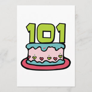 Cartão Bolo de aniversário de 101 anos