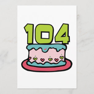 Cartão Bolo de aniversário de 104 anos