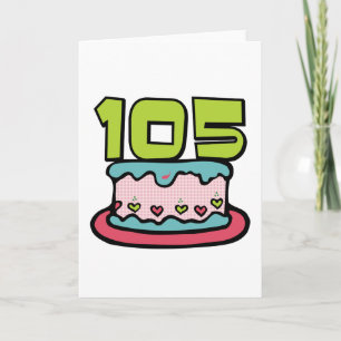 Cartão Bolo de aniversário de 105 anos