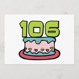 Cartão Bolo de aniversário de 106 anos