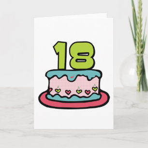 Cartão Bolo de aniversário de 18 anos