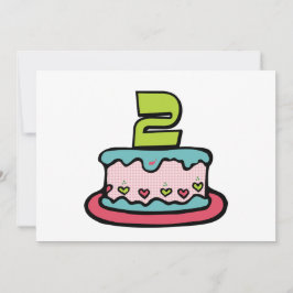 Cartão Bolo de Aniversário de 2 Anos