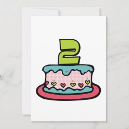 Cartão Bolo de Aniversário de 2 Anos