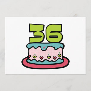 Cartão Bolo de aniversário de 36 anos