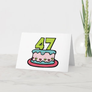 Cartão Bolo de aniversário de 47 anos