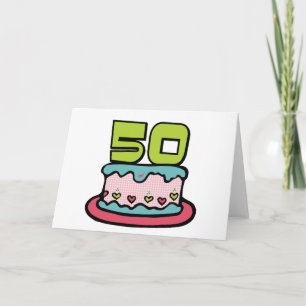 Cartão Bolo de aniversário de 50 anos