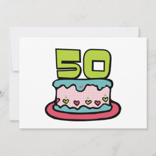 Cartão Bolo de aniversário de 50 anos