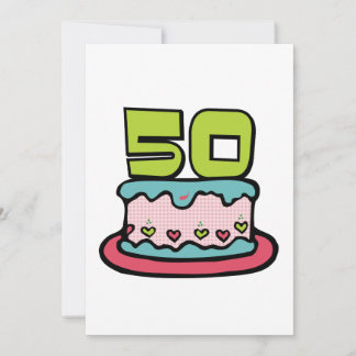 Cartão Bolo de aniversário de 50 anos