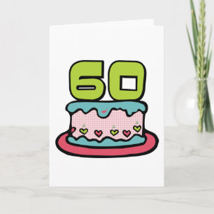 Cartão Bolo de aniversário de 60 anos