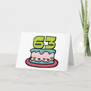 Cartão Bolo de aniversário de 63 anos