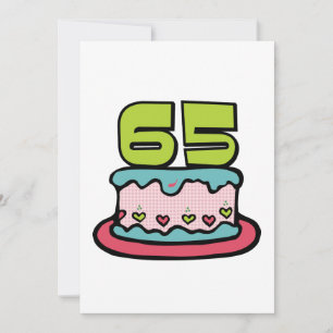 Cartão Bolo de aniversário de 65 anos