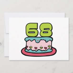 Cartão Bolo de aniversário de 68 anos