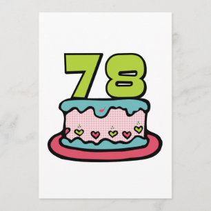 Cartão Bolo de aniversário de 78 anos