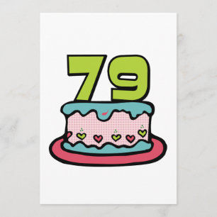 Cartão Bolo de aniversário de 79 anos