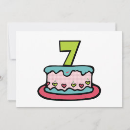 Cartão Bolo de Aniversário de 7 Anos
