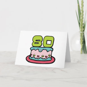 Cartão Bolo De Aniversário De 80 Anos