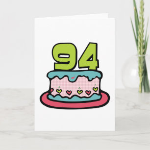 Cartão Bolo de aniversário de 94 anos